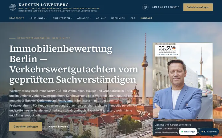 Von uns gebaute Webseite: Karsten Löwenberg