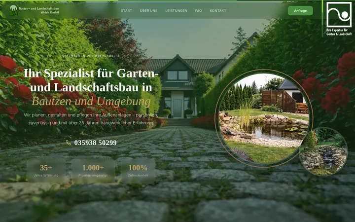 Von uns gebaute Webseite: Wehle Garten- & Landschaftsbau